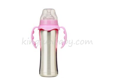 China Wide Neck 240ml Stainless Steel Baby Feeding Bottle With Handles Thermal Bottle for sale