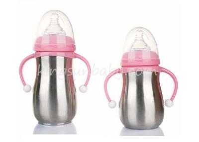 China Wide Neck Thermal Stainless Steel Baby Nursing Bottle 240ml In Arc Shape for sale