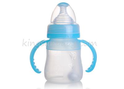 China Flowers Design Silicone Baby Bottle With Food Grade Soft Nipple 5 Oz Wide Neck for sale