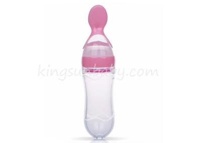 China Feeding Bottles For Babies 90ml , Small Squeeze Bottles With Soft Anti Scald Spoon for sale