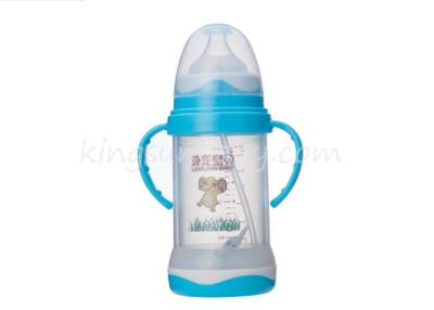 China Daling-weerstand Glaszuigflessen met Dubbele Dek150ml Brede Hals voor Pasgeboren Te koop