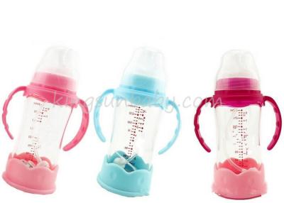 China High Temperature Resistance Glass Baby Feding Bottle In Normal Neck 180ml for sale