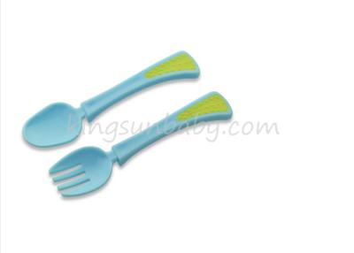 China Non Deformation Plastic Baby Spoons , Baby Fork Set For Feeding Secure OEM / ODM for sale