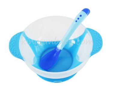 China Food Grade Infant Feeding Suction Bowl With Color Changing Spoon BPA Free for sale