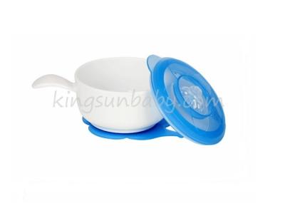 China BPA Free Durable Plastic Baby Suction Bowl With Non Slip Handle Design OEM for sale