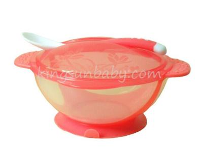 China OEM PP Baby Suction Bowl With Spoon Fork and Cap Anti-slip BPA Free for sale