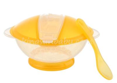 China Infant Feeding Set With Anti Fall Spoon , Suction Cup Baby Bowl 12.9 X 7.5 X 15cm Size for sale