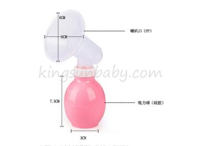 China 100% Food Grade Rubber Manual Breast Milk Pump Convenient BPA Free Pink Color for sale