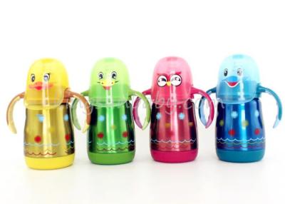 China Antibacterial Stainless Steel Baby Bottle 300ml Customized Color With Animal Cap for sale