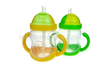 China 280ml Baby Training Cup With Food Grade Straw Custom Logo Anti Explosion for sale