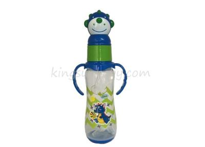 China Dinosaur Design Small Baby Standard Neck Bottles For Babies , Newborn Feeding Bottle With Handles for sale