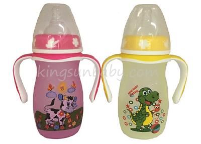 China Professional Glass Baby Feeding  Bottle Wide Neck With Colorful Printing for sale