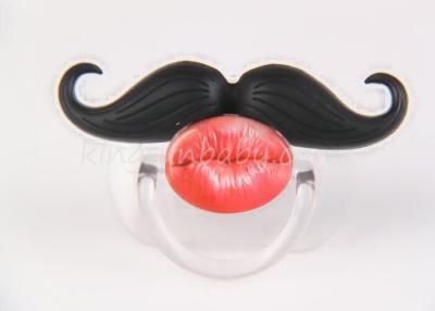 China Kissable Baby Dummy Clips Cute And Funny Mustache Pacifiers For Babies BPA Free for sale