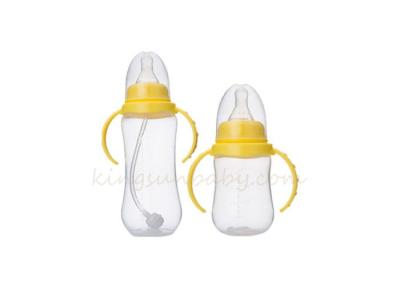 China Food Grade Odorless Standard Neck Baby BottleS With Soft Straw / Handle for sale