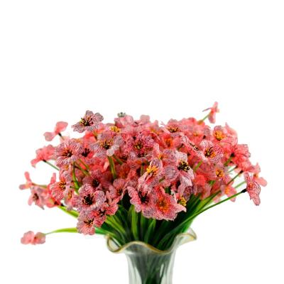 China PVC Artificial Plastic Flower Desktop Flower Wedding Decoration Red Yellow Indoor Decorative Flowers for sale