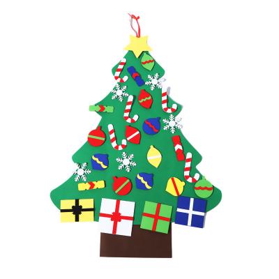 China Wholesale Big Stock New Year Felt Kids Customized DIY Felt Christmas Ornaments Tree Decoration DIY Felt Christmas Tree for sale