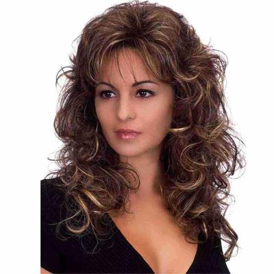 China Full lace hair wig the new Europe and the United States reissue wig head set of differentiation in ladies female wig fashion long curly hair for sale