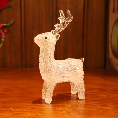 China New Style Indoor Home Decor Led Lit Christmas Decorations 3d Acrylic Reindeer Pattern Lights Led Reindeer Outdoor for sale