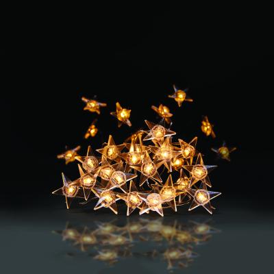 China Indoor Decoration Fancy Shine Led Copper Wire Silver Star Fairy String Light For Home Bedroom Christmas Decoration for sale