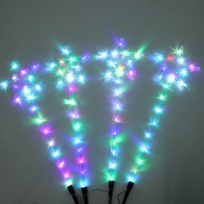 China 4 Set Outdoor Christmas Decoration 80 LED Star Garden Stake Lights Plug Into 4.5v Plug Into Transformer for sale