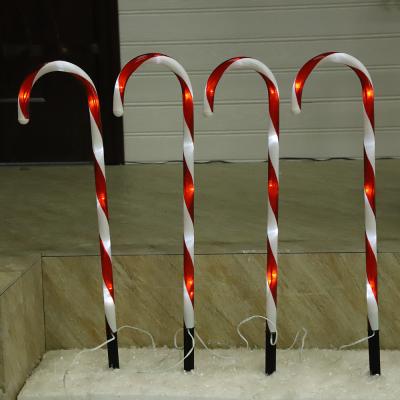 China Solar Led Candy Cane Garden Stake Lights Outdoor Christmas Decoration Stake Lighting Cold White DC 2V 32 LED Star Shape Decoration for sale