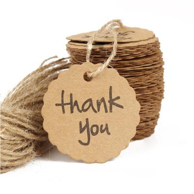 China Sustainable White Brown Kraft Paper DIY Gift Tag Thank You Hang Tag In Stock for sale