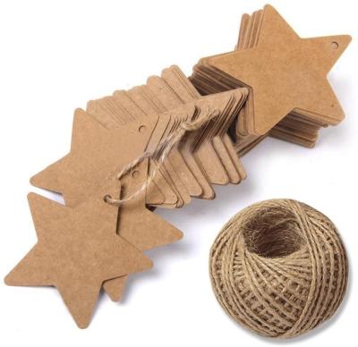 China Sustainable Cardboard Star-shape Kraft Paper Custom Clothing Bag Hangtag For Handmade Bakery for sale