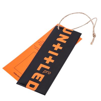 China Sustainable OEM Printed Paper Logo Garment Clothing Swing Tags Hang Tag For Scarf for sale