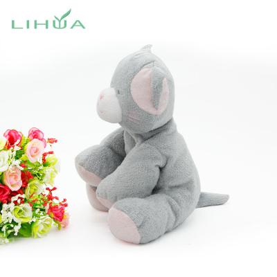 China Soft ; Eco-friendly material; Not afraid of extrusion; Hot Selling Big Face Cartoon Convenient Gray Cat Stuffed Toy Cleaning Toy for sale