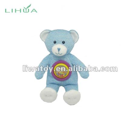 China Custom Blue Plush Stuffed Bear Musical Toy for sale