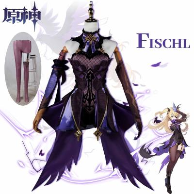 China Cosplay Comic Costume Game Genshin Impact Fischl Cosplay Costume Wig Genshin Tighnari Hair Tails Suits With Decoration Props for sale