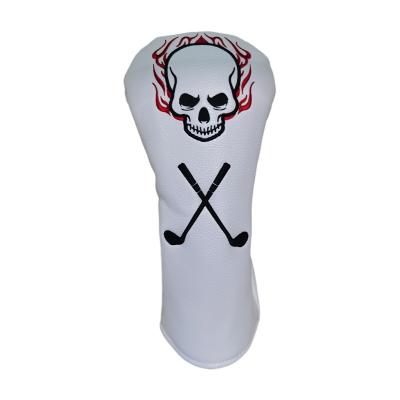 China Outdoor PU Cool Golf Headcovers With Embroidery CR21-HC16880026 White Black for sale