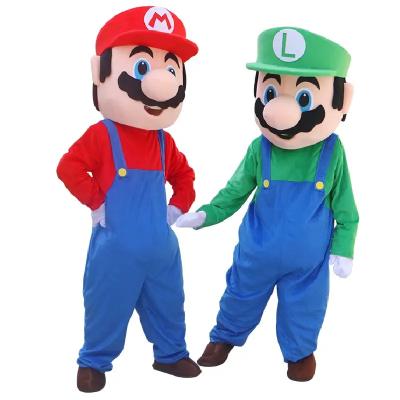 China Polyester Factory wholesale Instock Cheap Price Custom Super Mario Mascot Soft Fur Plush Mascot For Display Mascot Costumes for sale