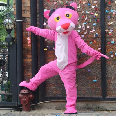 China Polyester 2023 pink color Holiday High quality Pink Leopard mascot costumes Plush Mascot For Display Mascot Costumes for sale