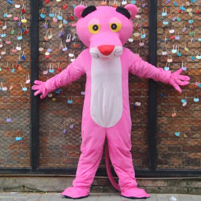 China Polyester Factory wholesale Instock Pink Leopard Mascot Character Animal Dog Cosplay Mascot Costume Leopard Cartoon Mascot Costume for sale