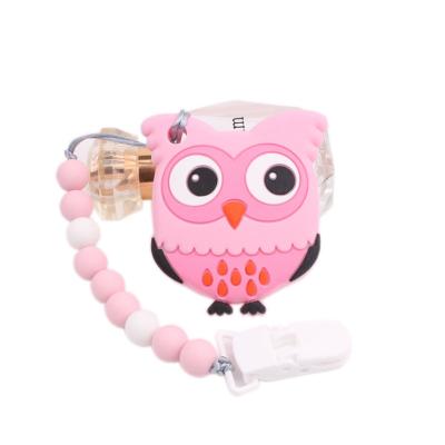 China Owl Shaped Baby Teether Chain non-toxic set Toy Children Mom And Baby Dummy Chain Clip Baby Silicone Teether for sale