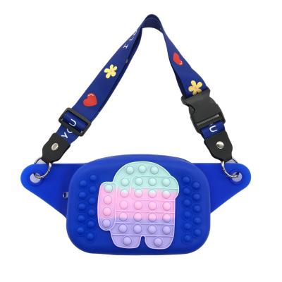 China 2022 New Design Fashion Chest Bag Kids PORTABLE Girl Silicone Among Us Cross - Body Bag Children Jump Toy Bag for sale