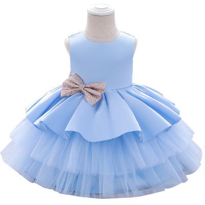 China Wholesale Sleeveless Multicolor Sequined Bow Dress Baby Tank Bridesmaid Princess Tulle Backless Dress Factory Custom for sale