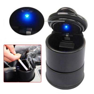 China PBT Car Accessories Car Ashtray Ash Holder Truck Cigarette Flame Retardant Material Easy Clean Fit Most Cup LED Light Auto Ashtray for sale