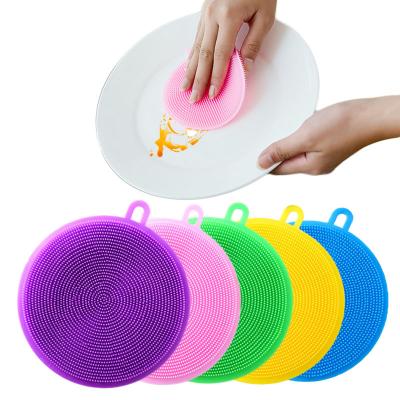 China Multifunctional Kitchen Silicone Cleaning Brush Dish Sponge Fruit Vegetable Cutlery Kitchenware Sweeps Cooking Tools for sale