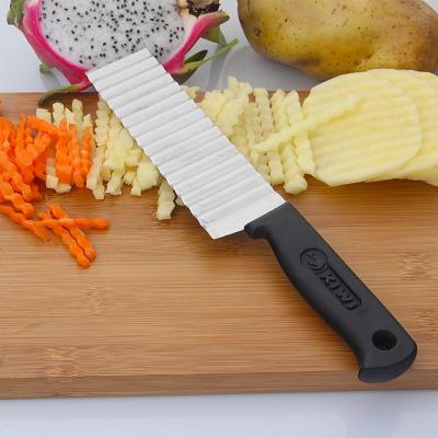 China French Style Potato Cutter Specialized Wave Stainless Steel Wolf-tooth Cut Potato Cutter Melon and Chip Cutter Corrugated for sale