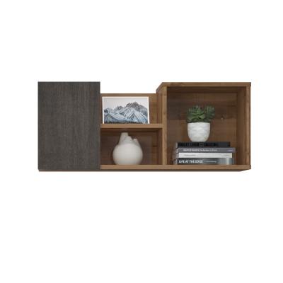 China Modern Simple Wall Mounted Wall Mounted TV Shelf Living Room Background Wall Hanging Solid Wood Decorative Partition for sale