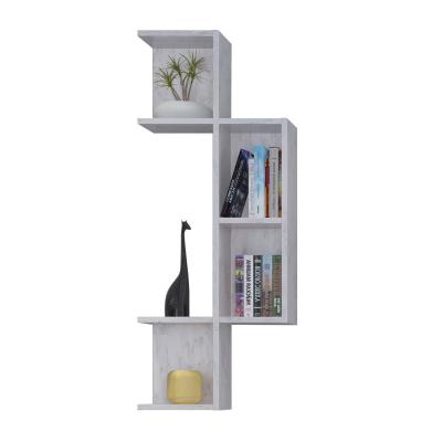 China Bookcase Wall Mounted Space Saving Storage Living Room Study Bedroom Wall Shelf for sale