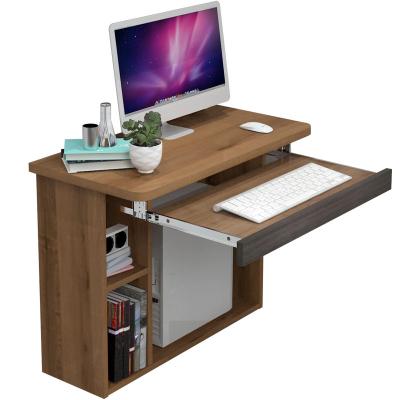 China Wall Mounted Floating Computer Desk with Storage, Wall Mount Laptop Table Home Desk with Keyboard Tray for Small Space for sale