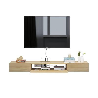 China Nordic Log Style Wall Mounted Small Floating Rack Bedroom TV Wall Mounted TV Cabinet for sale