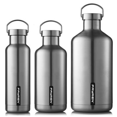 China Fayren Sustainable Thermal Vacuum Insulated Metal Large Capacity 1L Stainless Steel Drinking Water Bottle For Family for sale