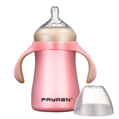 China Viable fayren 9OZ/280ML new style 316 stainless steel double wall eco baby milk feeding bottle makers for sale