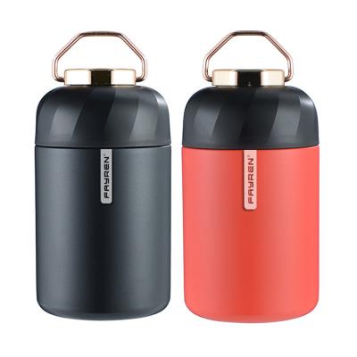 China PORTABLE High Quality Double Wall Vacuum Insulated Stainless Steel Thermo Food Jar With Spoon for sale