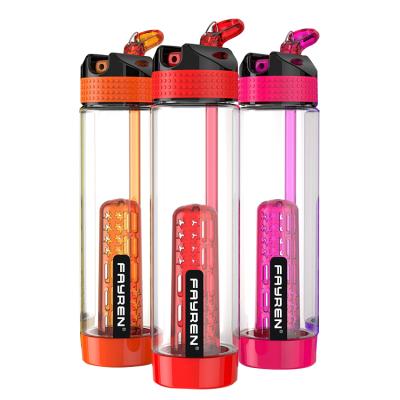 China Viable Hot Sales Promotion Fashion Sports Fruit Infuser Plastic Water Bottle With Straw for sale