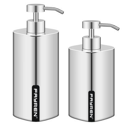 China Wholesale 250ml 350ml 550ml 304 Stainless Steel Liquid Soap Dispenser and Lotion Dispenser Dual Pump Bottle for Kitchen and Bathroom for sale